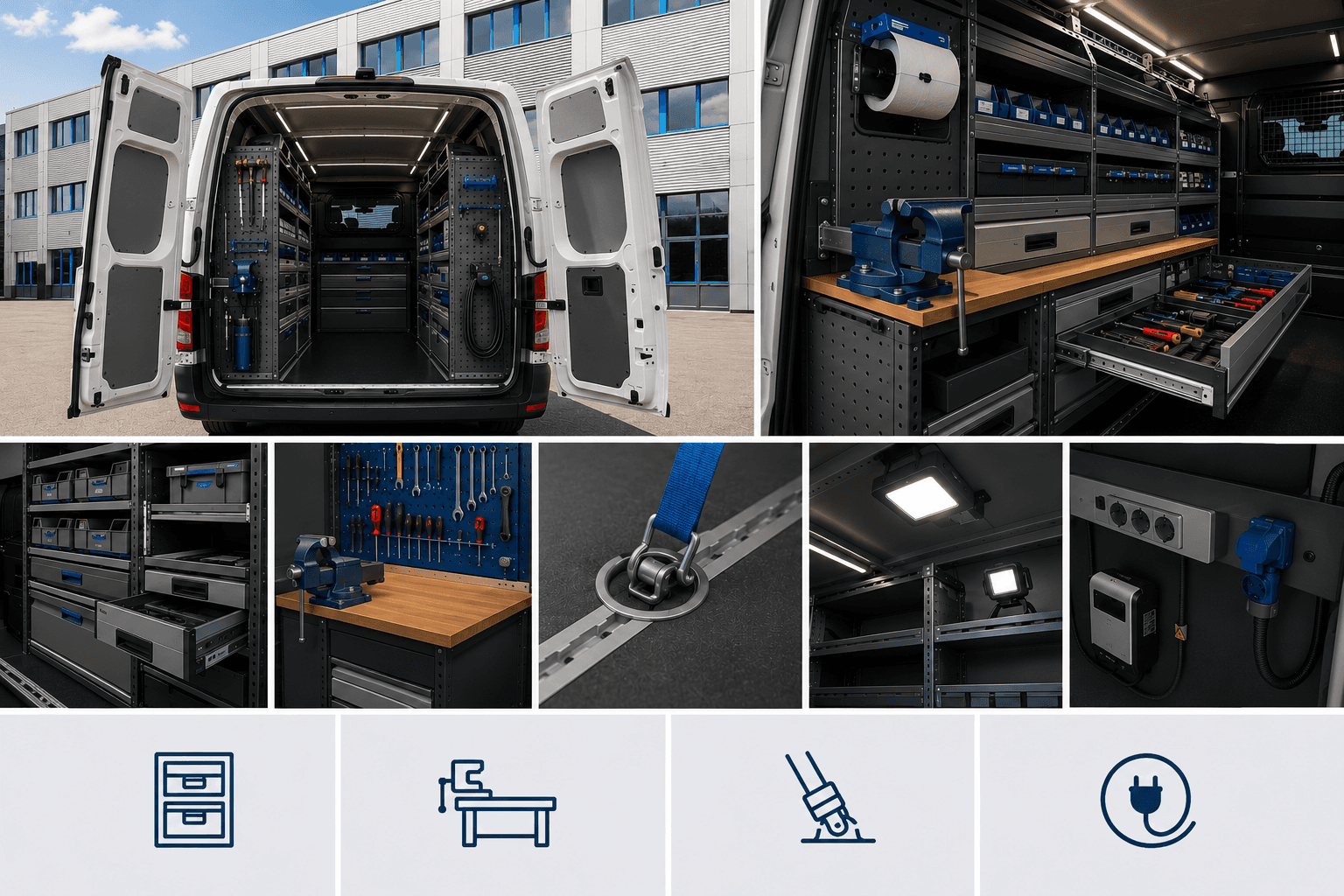 Professioneller Fahrzeugeinbau mit Regalsystem